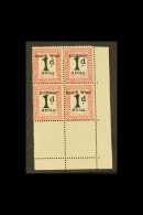 POSTAGE DUES 1923-26 1d Black & Rose Overprint 9½mm Between Lines, SG D28, Mint Lower Right Corner... - South West Africa (1923-1990)