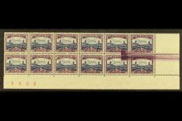 UNION VARIETY 1950-1 2d Blue & Violet, Ex Cylinder 18/30, Issue 15, Corner Marginal Block Of 12 With LARGE... - Zonder Classificatie