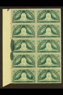 UNION VARIETY 1949 1½d Inauguration Of Voortrekker Monument, Left Marginal Block Of 10 Affected By TWO... - Non Classés