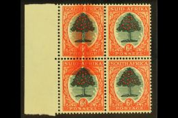 UNION VARIETY 1947-54 6d Green & Brown-orange, LARGE SCREEN FLAW In Left Marginal Block Of 4, Affects Two... - Zonder Classificatie