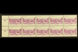 RSA VARIETY 1982 9c Buildings Definitive, Left Marginal Block Of 10 With EXTRA STRIKE OF COMB PERFORATOR In... - Zonder Classificatie