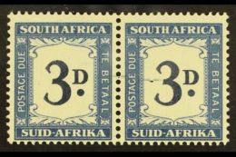 POSTAGE DUES 1950-8 3d Deep Blue & Blue, SWALLOW VARIETY In Pair With Normal, SG D41b, Never Hinged Mint. For... - Non Classés