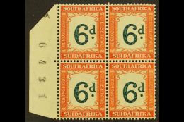 POSTAGE DUES 1932-42 6d Green & Brown-ochre, SHEET NUMBER Block Of 4, SG D29a, Never Hinged Mint. For More... - Non Classés