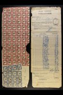 POSTAGE DUES - CUMULATIVE CHARGES Bilingual Post Office "P.538" Form With Large Quantities Of Mostly 1958 1s... - Zonder Classificatie