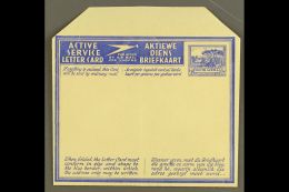 AEROGRAMME 1944 3d Ultramarine On Buff, Larger Format (128x105mm), English Stamp Impressions, Inscribed "Active... - Non Classés