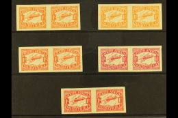 1929 Airmail COLOUR TRIALS - Five Pairs In Orange, Orange-yellow, Orange-vermilion, Bright Rose And Scarlet,... - Unclassified
