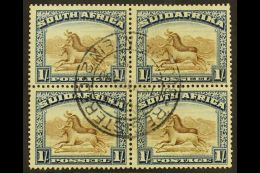 1927-30 1s Brown& Deep Blue, Perf.14, BLOCK OF 4, SG 36, Superb Used With Central C.d.s., Ink Marks On... - Non Classés