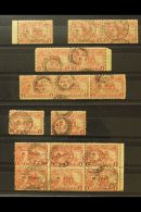 TRANSVAAL 1895 1d Red Penny Post Commemorative Stamp Small Group Of Interesting Used Examples Including 3 Examples... - Ohne Zuordnung