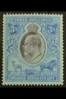 ORANGE RIVER COLONY REVENUE 1905 KEVII 3s Purple & Blue On Blue, Wmk MCA, Barefoot 117, Never Hinged Mint. For... - Non Classés