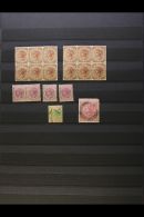 NATAL MINT & USED ACCUMULATION On Stock Pages, Note QV 5s Perf.14 Used, 1882-9 4d Brown Wmk Crown CA In 2... - Non Classés