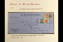 NATAL 1904 OHMS COVER TO BIRMINGHAM. A Registered Cover From The Postal Department , Natal Bearing QV 4d Brown... - Unclassified