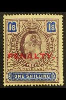 CAPE OF GOOD HOPE REVENUE - 1911 1s Purple & Blue, Ovptd "PENALTY" Barefoot 3, Never Hinged Mint. For More... - Unclassified