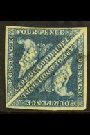 CAPE OF GOOD HOPE 1855-63 4d Deep Blue Triangular On White Paper, SG 6, A Fine Used PAIR With Good To Large... - Unclassified