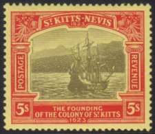 1923 5s Black & Red On Pale Yellow, SG 59, Very Fine Mint For More Images, Please Visit... - St.Kitts And Nevis ( 1983-...)