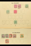 1862-1938 COLLECTION On Pages, Mint & Used Stamps, Inc St Christopher 1870-79 1d Unused, St Kitts-Nevis... - St.Kitts Und Nevis ( 1983-...)