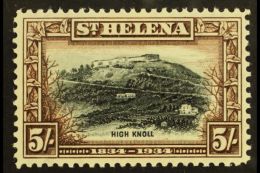 1934 5s Black & Chocolate Centenary, SG 122, Superb Mint, Very Fresh. For More Images, Please Visit... - Saint Helena Island