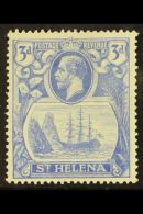 1922-37 3d Bright Blue With CLEFT ROCK Variety, SG 101c, Mint, Corner Crease At Lower Left, Otherwise Fine. For... - Saint Helena Island