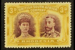 1910 3d Magenta And Yellow-ochre, Double Head, SG 136, Superb, Well Centered Mint. For More Images, Please Visit... - Other & Unclassified