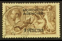 SPANISH 1914-26 3p On 2s6d Chocolate Brown (Bradbury Wilkinson), SG 142, Very Fine Used With Light Registered Oval... - Other & Unclassified