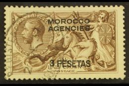 SPANISH 1914-26 3p On 2s6d Chocolate Brown (Bradbury Wilkinson), SG 142, Very Fine Used With Light Registered Oval... - Sonstige & Ohne Zuordnung