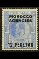 SPANISH 1907-12 12p On 10s Ultramarine, SG 123, Very Fine Mint For More Images, Please Visit... - Other & Unclassified