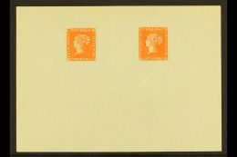 THE FAMOUS "POST OFFICE" MAURITIUS Both 1d & 2d Values Struck In Orange, On Ungummed Paper, Piece Approx 144 X... - Mauritius (...-1967)