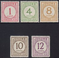 JOHORE POSTAGE DUE 1938 Complete Set, SG D1/5, Very Fine Mint (5 Stamps) For More Images, Please Visit... - Other & Unclassified