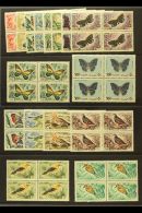 1965 Birds & Butterflies Complete Set Inc Airs, SG 867/82, Superb Never Hinged Mint BLOCKS Of 4, Very Fresh.... - Libanon