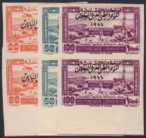 1943 10th Arab Medical Congress Air Set, IMPERF, Yv 82/4, In Superb NHM Marginal Pairs. (6 Stamps) For More... - Libanon