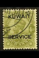 OFFICIAL 1929-33 4a Sage-green, SG O20, Very Fine Used. For More Images, Please Visit... - Koweït