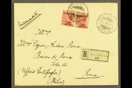 POST OFFICES IN TURKISH EMPIRE CONSTANTINOPLE - 1923 Registered Cover To Italy Franked With 2x 7.20pi On 60c, Sass... - Autres & Non Classés