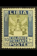 LIBYA 1921 10L Olive & Indigo Wmk Crown (Sassone 32, SG 33A), Mint, Fresh. For More Images, Please Visit... - Sonstige & Ohne Zuordnung