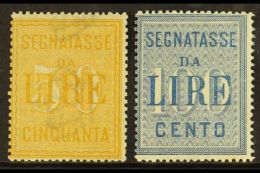 POSTAGE DUES 1903 50L Yellow And 100L Blue, Sassone S. 2305, Very Fine Mint, Extremely Lightly Hinged. Cat... - Sin Clasificación