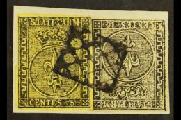 PARMA 1852 5c Black On Yellow And 10c Black On White, Sass 1 & 2, Superb Used On Piece Cancelled With... - Non Classés