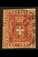 TUSCANY 1860 40c Carmine, Sass 21, Superb Used With Clear To Large Margins All Round And Central Cds Cancel. Cat... - Unclassified