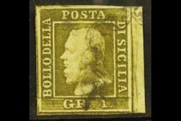 SICILY 1859 1gr Deep Olive Green, Plate III, Sass 5c, Superb Used With Sheet Margin At Right. Cat €375... - Ohne Zuordnung