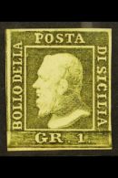 SICILY 1859 1g Deep Olive Green, Plate III, Sass 5c, Very Fine Mint With 4 Neat Margins & Lovely Fresh... - Unclassified