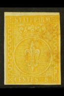 PARMA 1853 5c Yellow Orange, Sass 6, Very Fine Used With Clear Margins All Round And Light Red Cds Cancel. Signed... - Non Classés