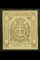 MODENA 1859 15c Brown, Sass 13, Superb Mint No Gum. Beautiful Stamp With Large Margins All Round. Signed. Cat Sass... - Sin Clasificación