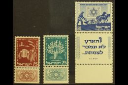 1951 Jewish National Fund Set With Tabs, Bale 52/54, Mint Never Hinged. (3) For More Images, Please Visit... - Altri & Non Classificati