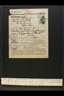 ACKNOWLEDGEMENT OF RECEIPT 1894-1925 A Group Of "Acknowledgement Of Delivery Of An Inland Registered (Letter)"... - Other & Unclassified