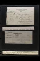 1858-69 REGISTERED LETTER RECEIPTS A Group Of Early Receipts With 1858 For A Letter From Rathmines To Shrewsbury,... - Otros & Sin Clasificación