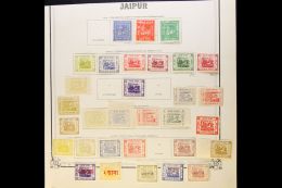 JAIPUR 1904-1948 FINE MINT COLLECTION On Leaves, All Different, Inc 1904 Litho To 2a, 1904 1a & 2a Chariot... - Other & Unclassified
