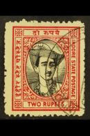 INDORE 1940-46 2R Black And Carmine, SG 42, Used, Corner Crease. For More Images, Please Visit... - Other & Unclassified