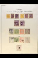 COCHIN 1892-1949 ATTRACTIVE COLLECTION With Many Shades, Perf Types, Various Surcharges & Official Overprints... - Other & Unclassified