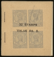 BARWANI 1947 8a Booklet With Grey Tissue Front, Containing 8 Panes Of ¼a Slate, Wide Setting, SG SB16,... - Other & Unclassified