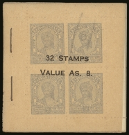 BARWANI 1947 8a Booklet With Grey Tissue Front, Containing 8 Panes Of ¼a Slate, Wide Setting, SG SB16,... - Andere & Zonder Classificatie