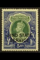 JIND OFFICIAL 1937-40 5r Green & Blue Overprint, SG O71, Very Fine Mint, Fresh. For More Images, Please Visit... - Sonstige & Ohne Zuordnung