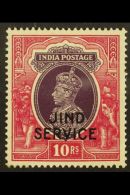 JIND OFFICIAL 1939-43 10r Purple & Claret Overprint, SG O86, Very Fine Mint, Fresh. For More Images, Please... - Sonstige & Ohne Zuordnung