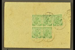 USED ABROAD - LINGA. 1914 (9 May) Env To Bombay Bearing On Reverse 5x India ½a Greens Tied LINGA Double-... - Other & Unclassified